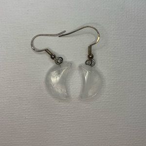 Crescent Moon Shaped Crystal Earrings